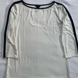 Ann Taylor Cream 3/4 Sleeve Relaxed Blouse